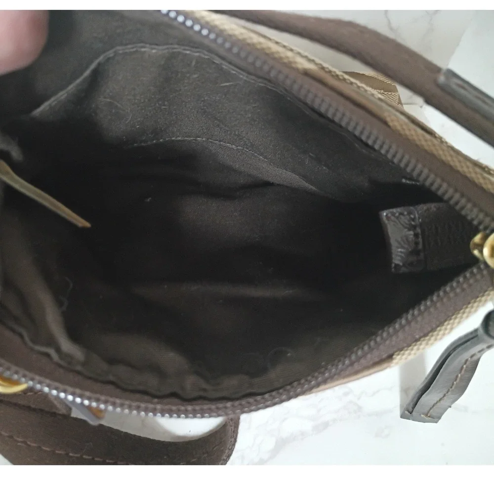 COACH Signature Stripe Swingpack Crossbody Bag - EUC
